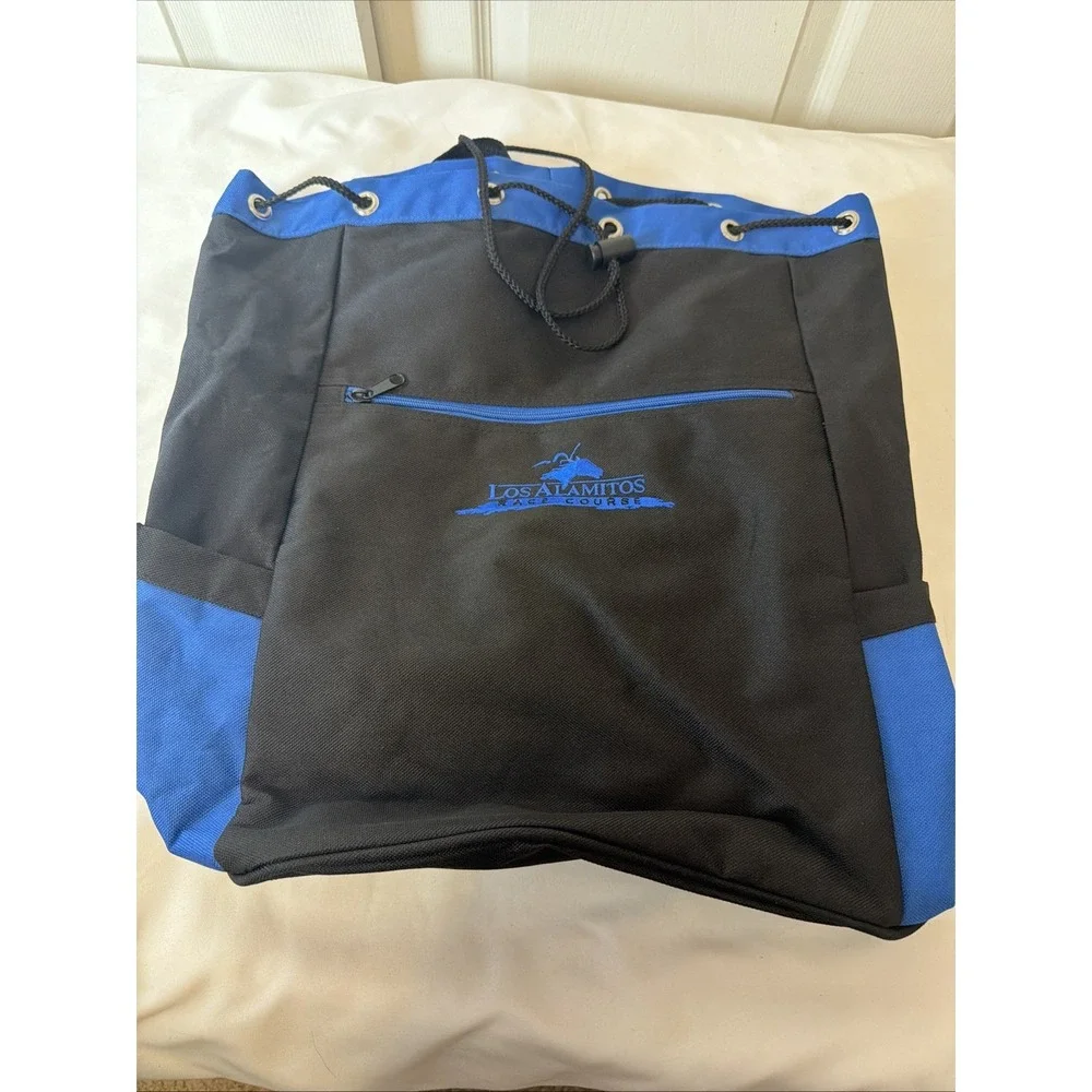 Los Alamitos Horse Race Track Tote Blue And Black Bag Vintage 1990s